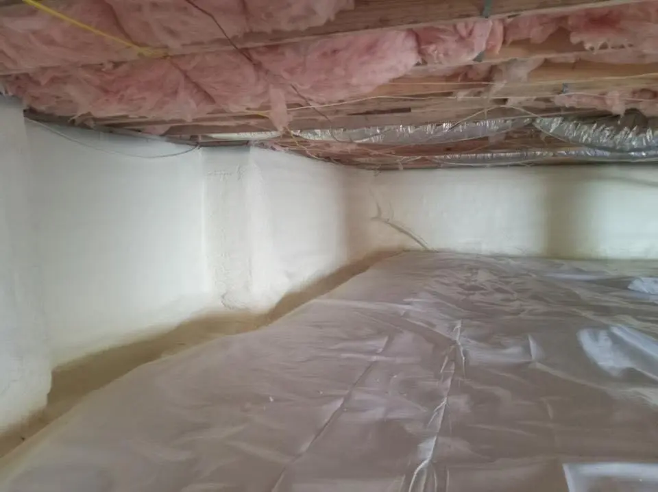 Crawl space encapsulation with closed-cell spray foam for Spray Foam Roofing in Smithfield